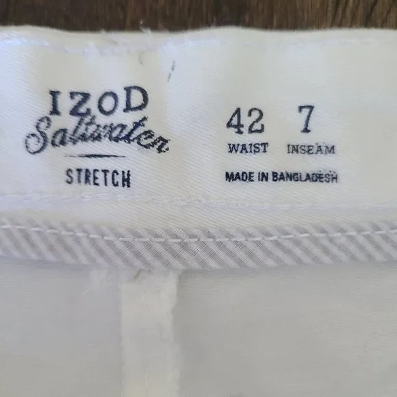 Izod saltwater stretch white chino shorts - Picture 4 of 6